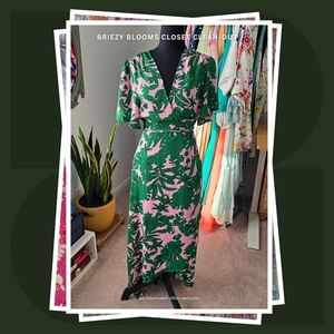 Missguided Tropical Pink Print Wrap Dress